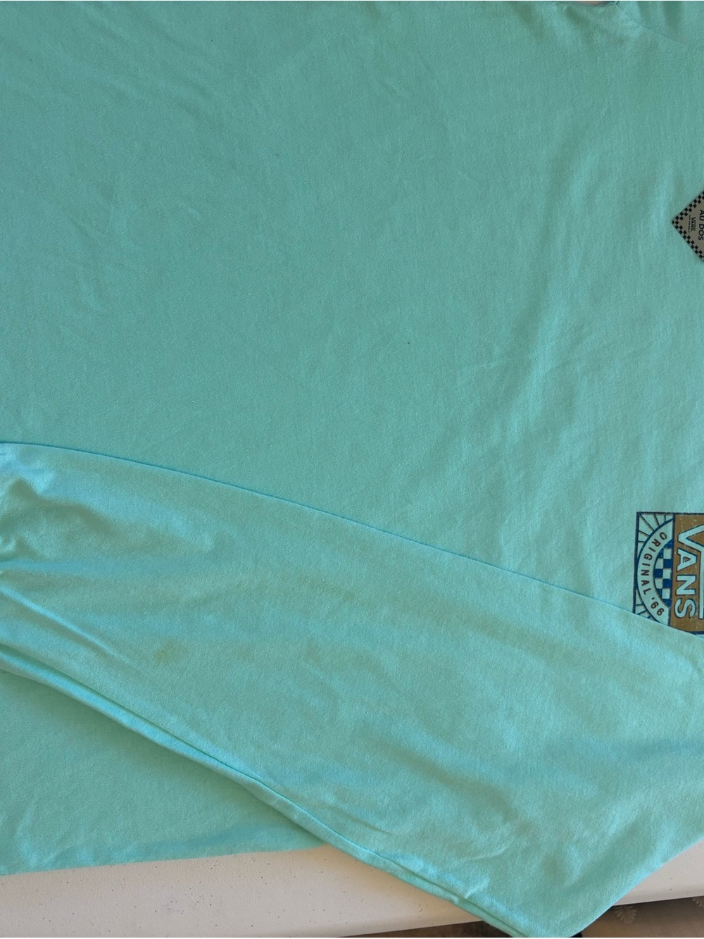 Vans Men's Mint Green Long Sleeve Logo Tee